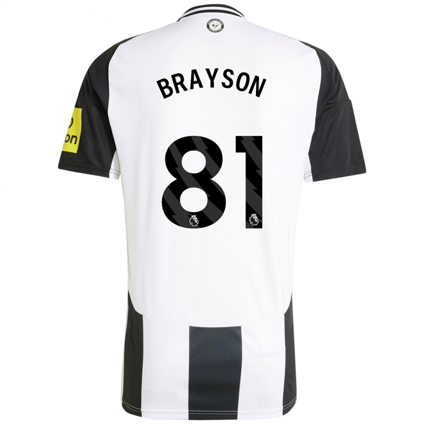 Mænd Joe Brayson #81 Hvid Sort Hjemmebane Spillertrøjer 2024/25 Trøje T-Shirt