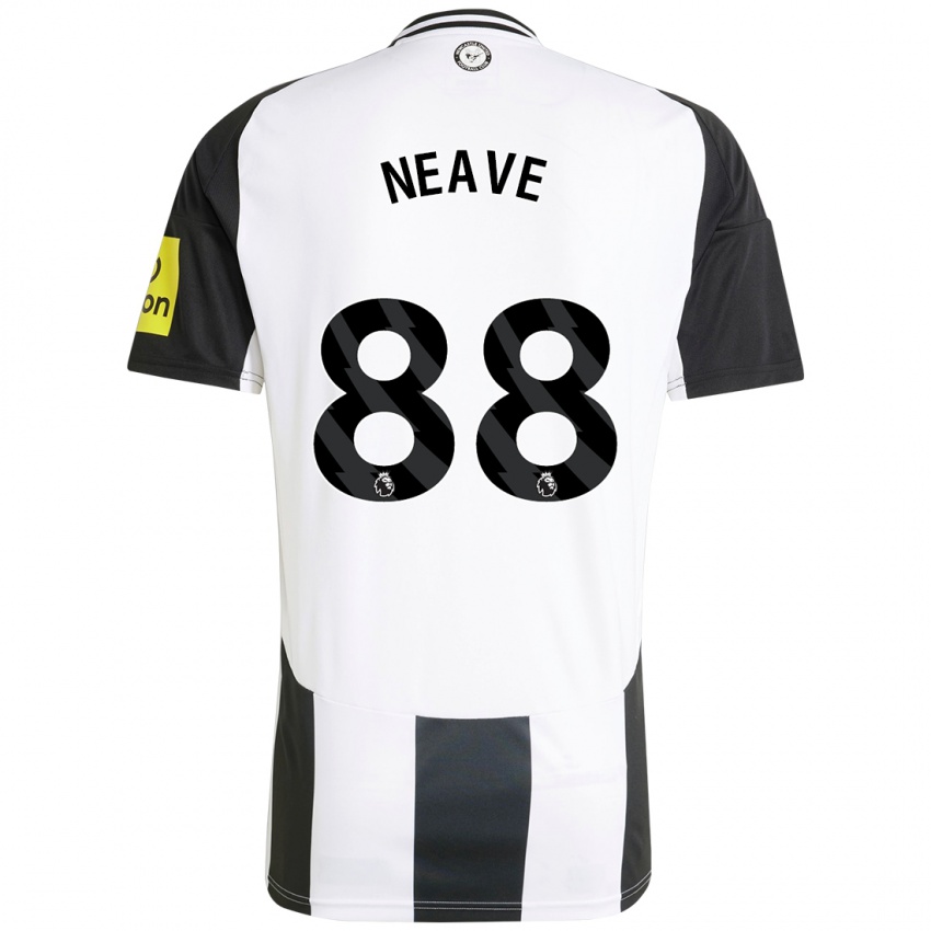 Mænd Sean Neave #88 Hvid Sort Hjemmebane Spillertrøjer 2024/25 Trøje T-Shirt