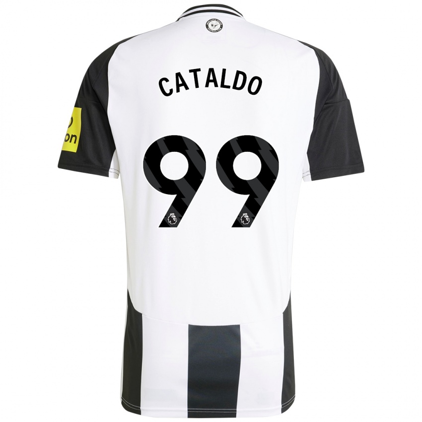 Mænd Lia Cataldo #99 Hvid Sort Hjemmebane Spillertrøjer 2024/25 Trøje T-Shirt