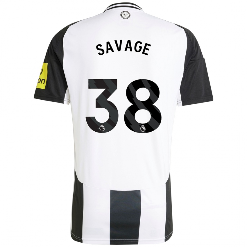 Mænd Remi Savage #38 Hvid Sort Hjemmebane Spillertrøjer 2024/25 Trøje T-Shirt