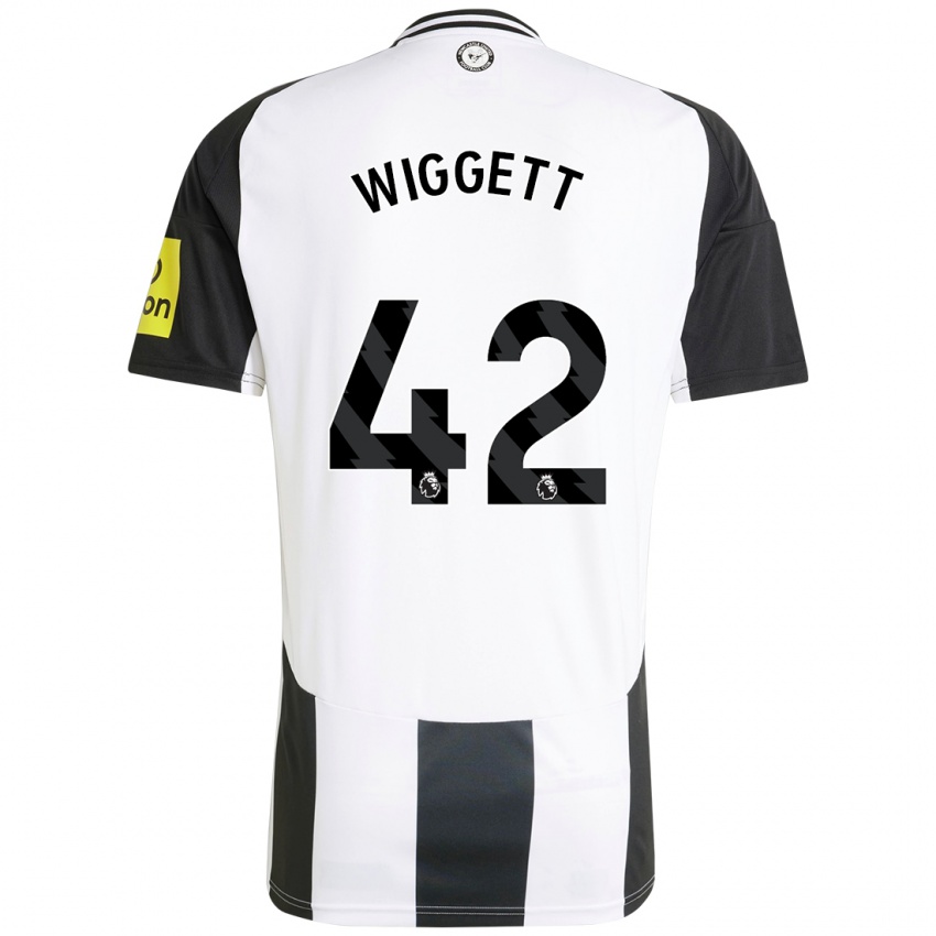 Mænd Charlie Wiggett #42 Hvid Sort Hjemmebane Spillertrøjer 2024/25 Trøje T-Shirt