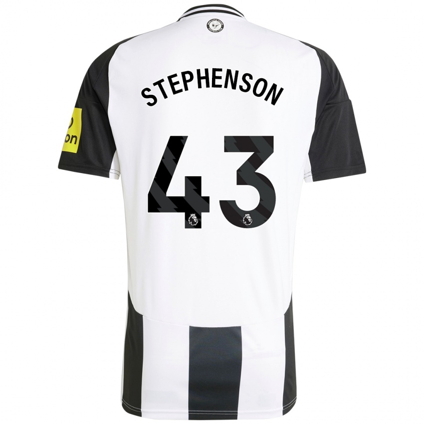 Mænd Dylan Stephenson #43 Hvid Sort Hjemmebane Spillertrøjer 2024/25 Trøje T-Shirt