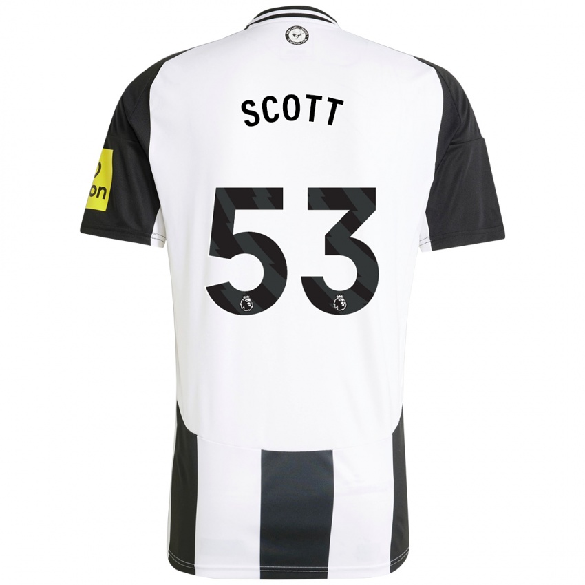 Mænd Joshua Scott #53 Hvid Sort Hjemmebane Spillertrøjer 2024/25 Trøje T-Shirt