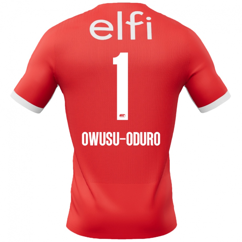 Mænd Rome Jayden Owusu-Oduro #1 Rød Hvid Hjemmebane Spillertrøjer 2024/25 Trøje T-Shirt