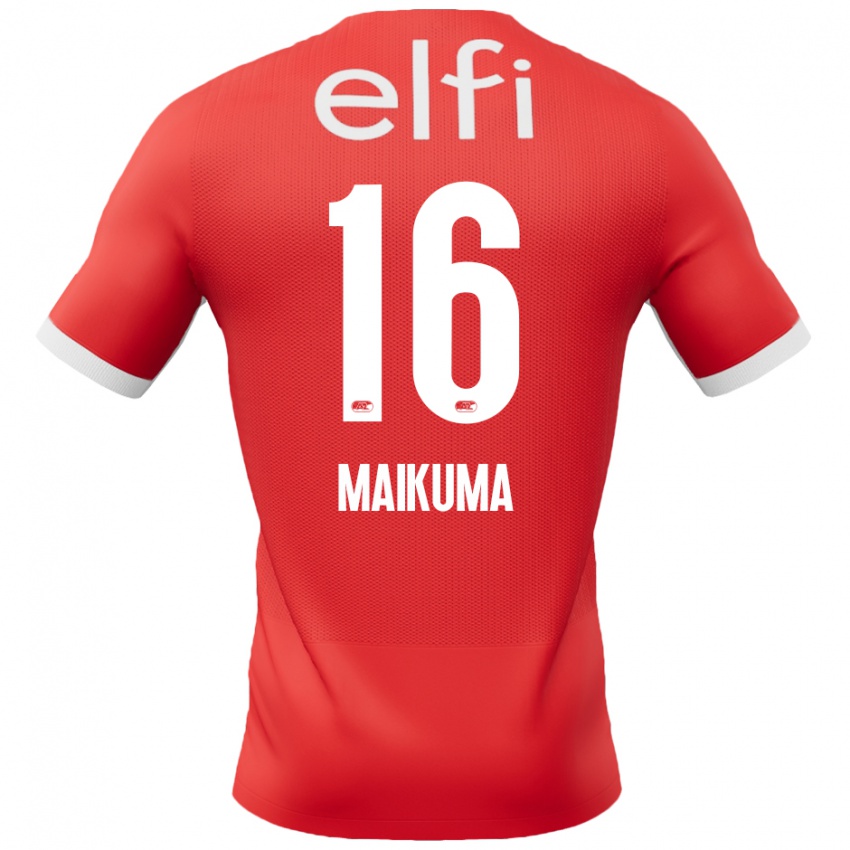 Mænd Seiya Maikuma #16 Rød Hvid Hjemmebane Spillertrøjer 2024/25 Trøje T-Shirt