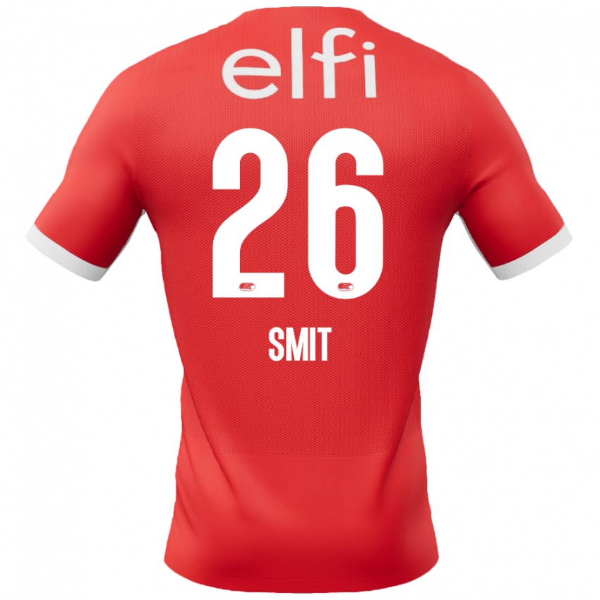 Mænd Kees Smit #26 Rød Hvid Hjemmebane Spillertrøjer 2024/25 Trøje T-Shirt