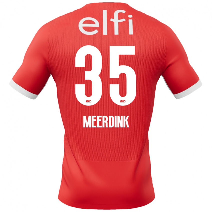 Mænd Mexx Meerdink #35 Rød Hvid Hjemmebane Spillertrøjer 2024/25 Trøje T-Shirt