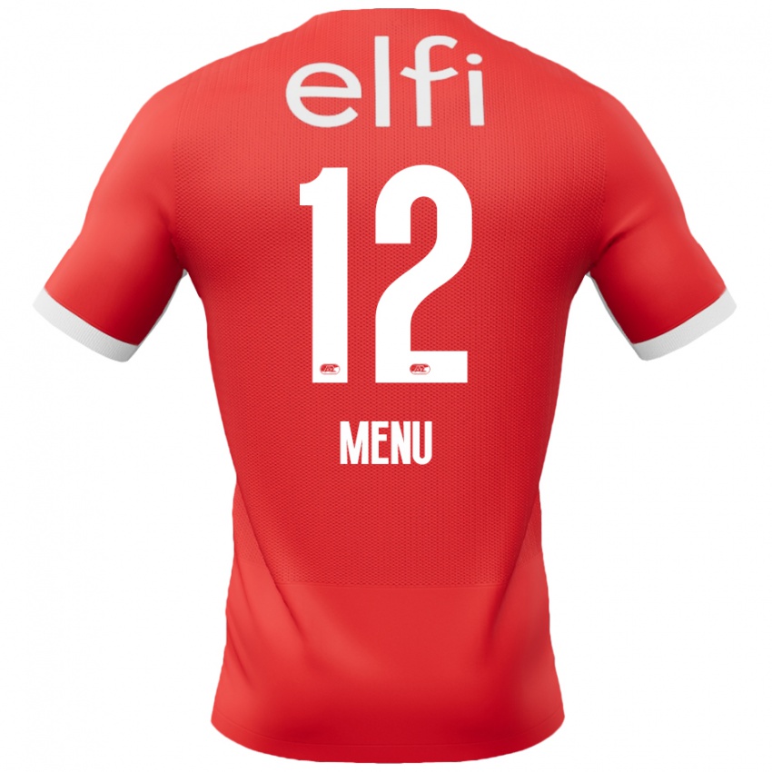 Mænd Mathijs Menu #12 Rød Hvid Hjemmebane Spillertrøjer 2024/25 Trøje T-Shirt