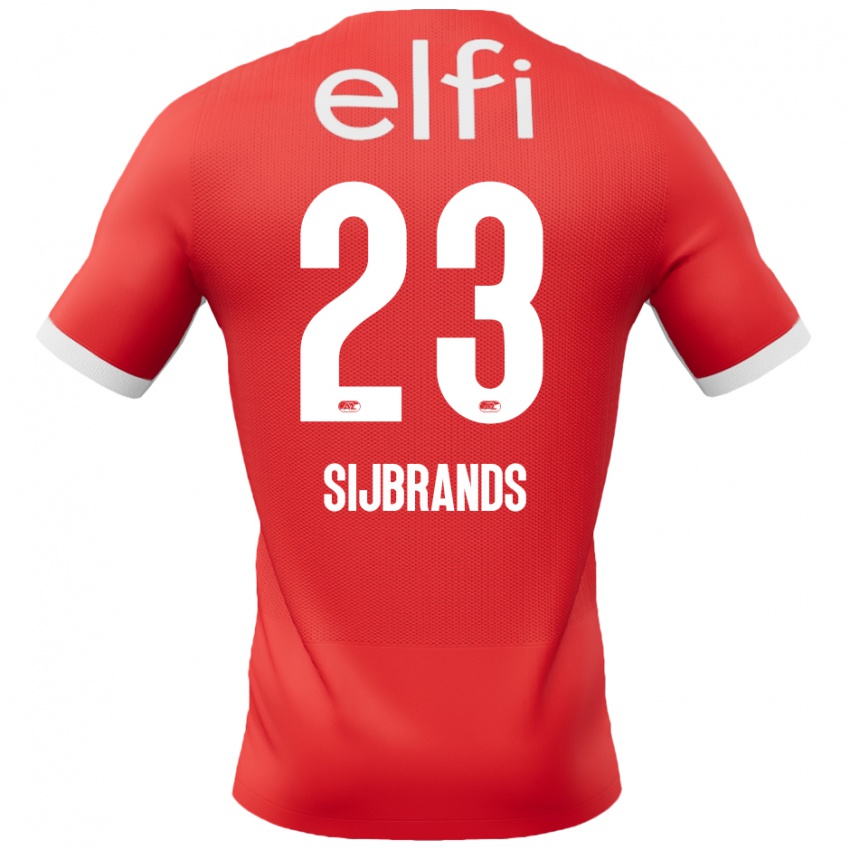 Mænd Julian Sijbrands #23 Rød Hvid Hjemmebane Spillertrøjer 2024/25 Trøje T-Shirt