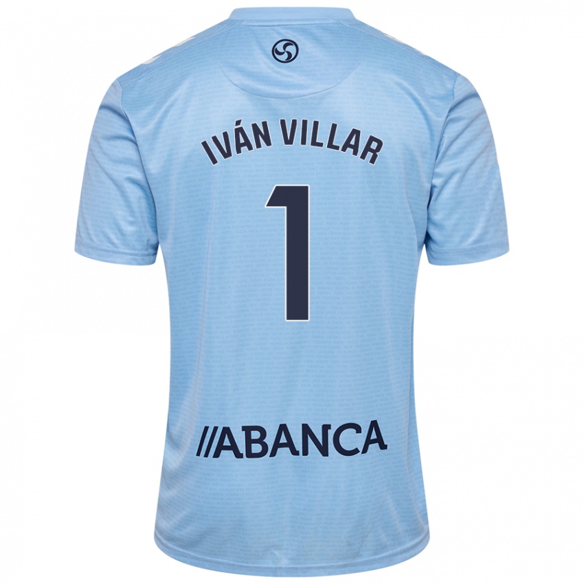 Mænd Ivan Villar #1 Himmelblå Hjemmebane Spillertrøjer 2024/25 Trøje T-Shirt