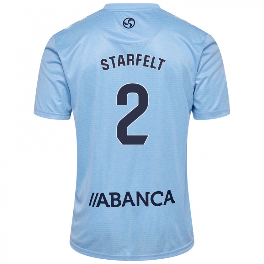 Mænd Carl Starfelt #2 Himmelblå Hjemmebane Spillertrøjer 2024/25 Trøje T-Shirt