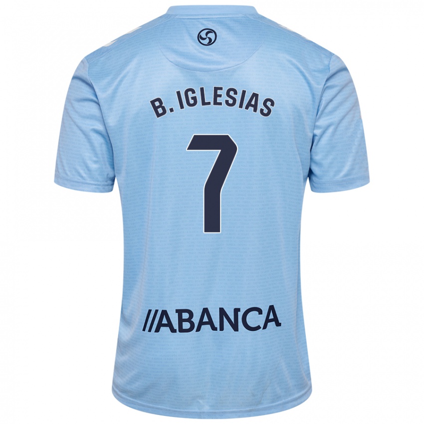 Mænd Borja Iglesias #7 Himmelblå Hjemmebane Spillertrøjer 2024/25 Trøje T-Shirt