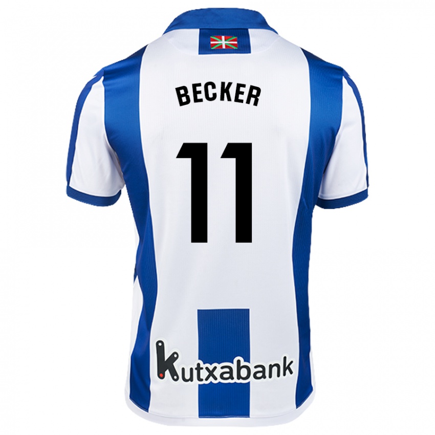 Mænd Sheraldo Becker #11 Hvid Blå Hjemmebane Spillertrøjer 2024/25 Trøje T-Shirt