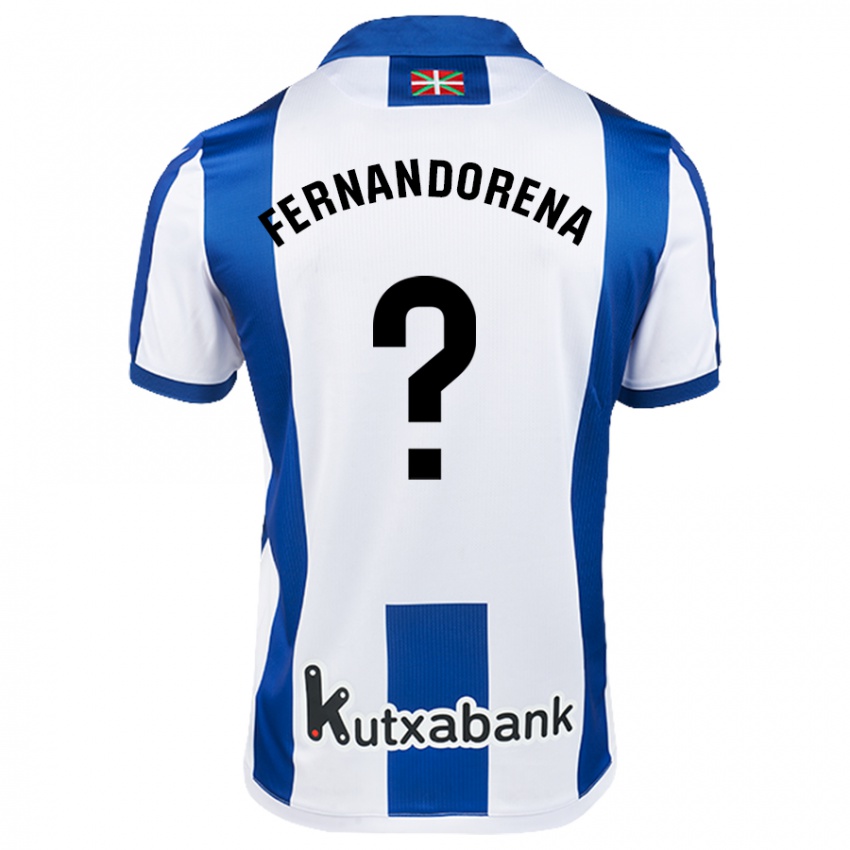 Mænd Alex Fernandorena #0 Hvid Blå Hjemmebane Spillertrøjer 2024/25 Trøje T-Shirt