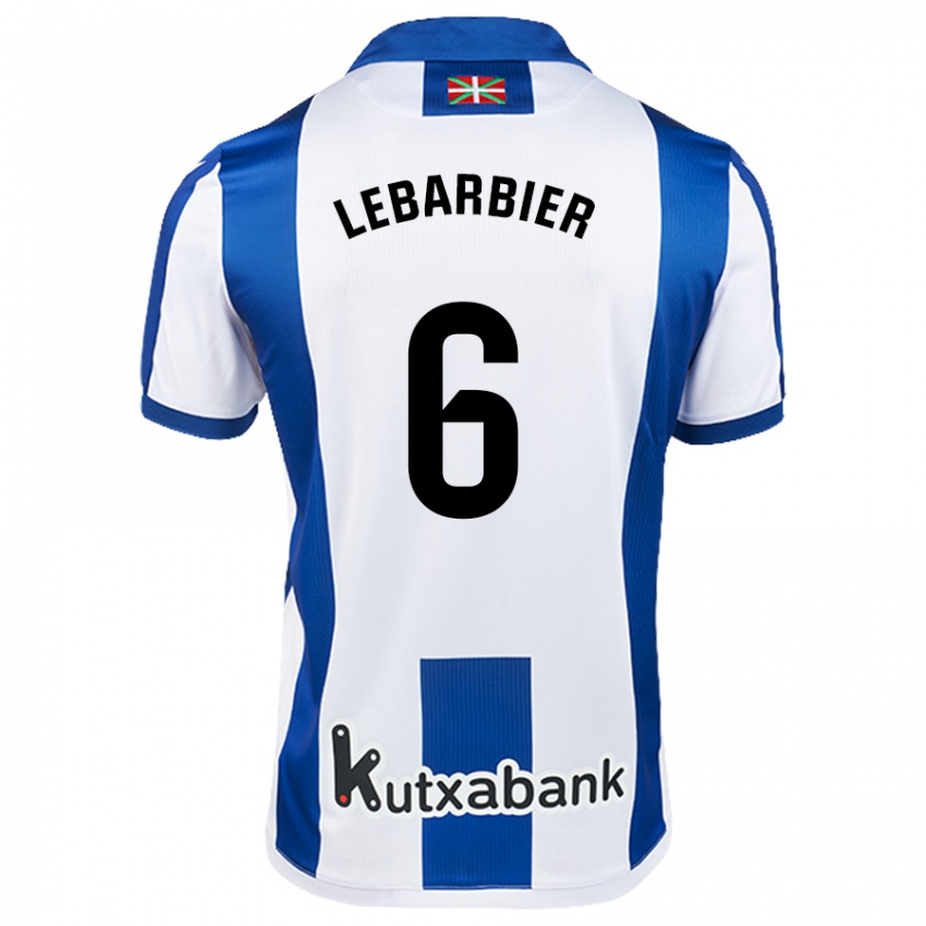 Mænd Alex Lebarbier #6 Hvid Blå Hjemmebane Spillertrøjer 2024/25 Trøje T-Shirt