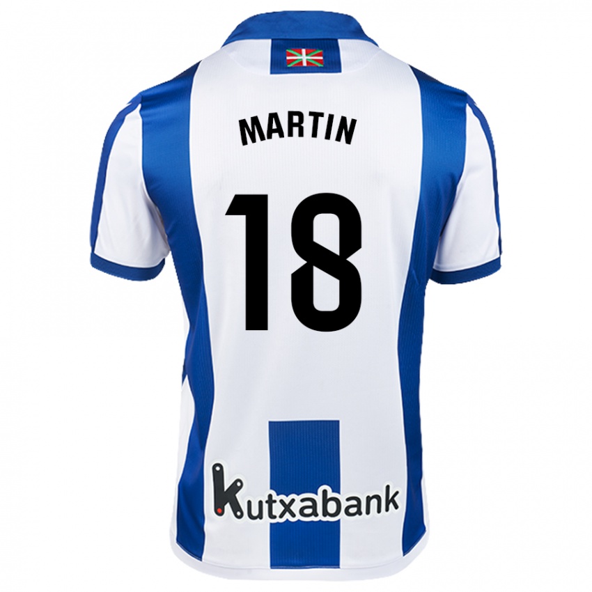 Mænd Hugo Martín #18 Hvid Blå Hjemmebane Spillertrøjer 2024/25 Trøje T-Shirt