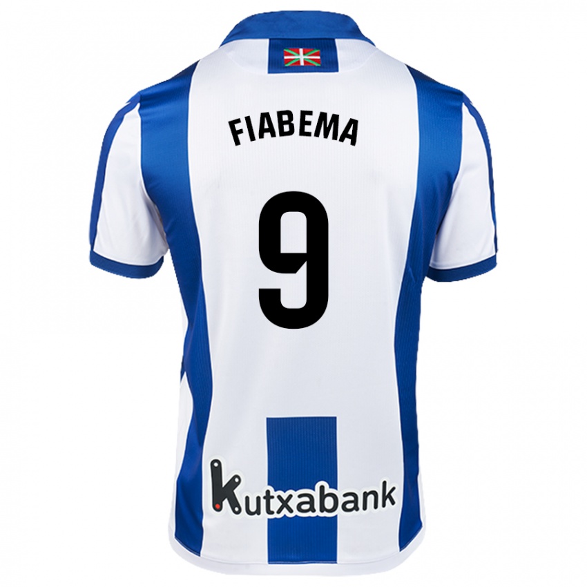 Mænd Bryan Fiabema #9 Hvid Blå Hjemmebane Spillertrøjer 2024/25 Trøje T-Shirt