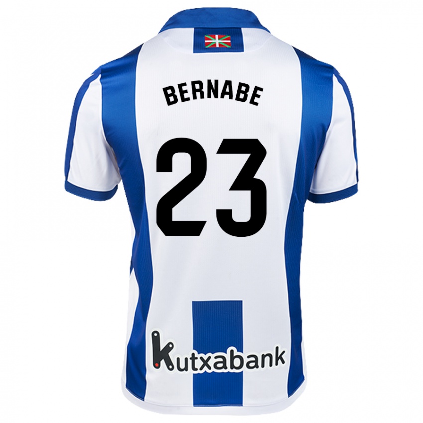 Mænd Alejandra Bernabé De Santiago #23 Hvid Blå Hjemmebane Spillertrøjer 2024/25 Trøje T-Shirt