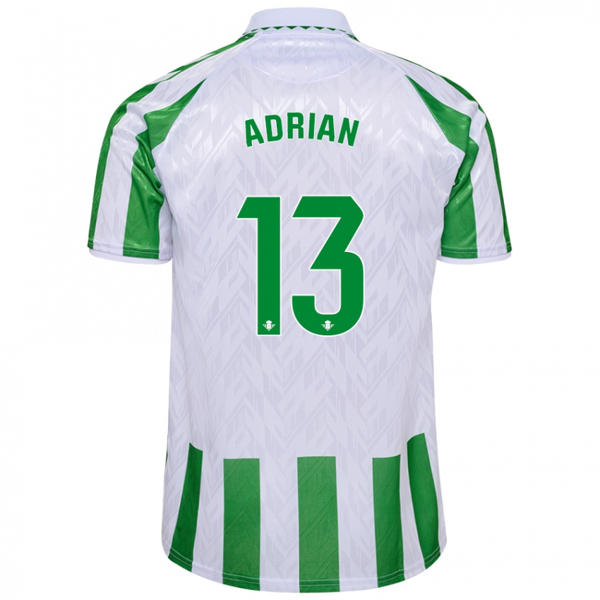 Mænd Adrian #13 Grønne Hvide Striber Hjemmebane Spillertrøjer 2024/25 Trøje T-Shirt