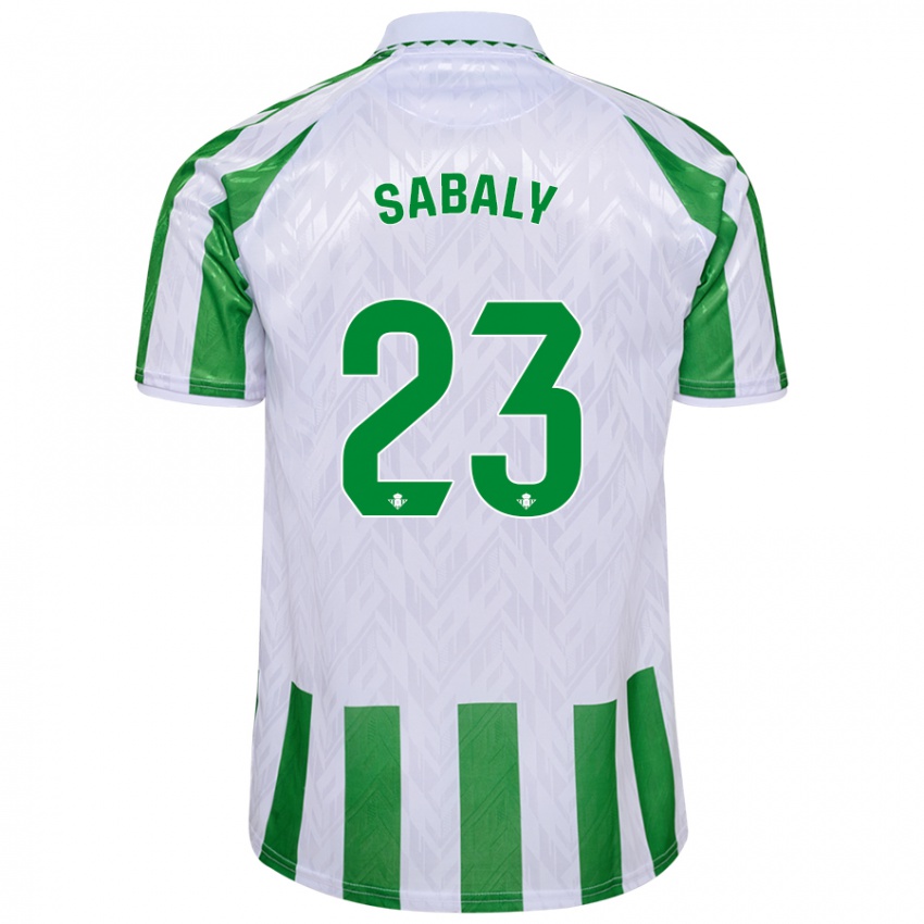 Mænd Youssouf Sabaly #23 Grønne Hvide Striber Hjemmebane Spillertrøjer 2024/25 Trøje T-Shirt