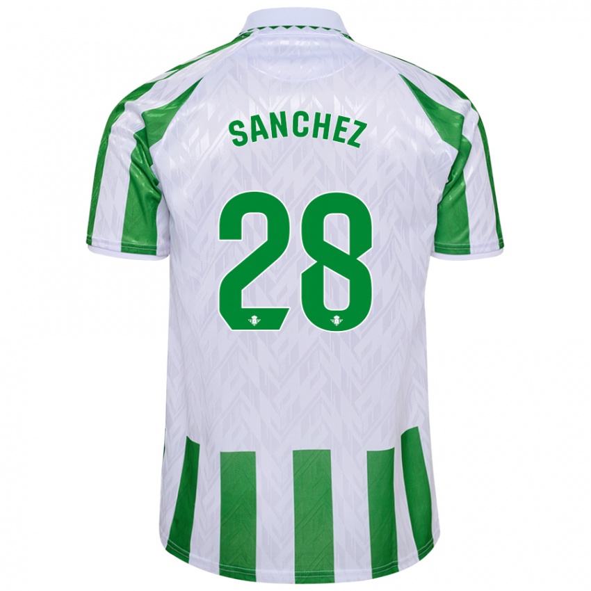 Mænd Marina Sánchez #28 Grønne Hvide Striber Hjemmebane Spillertrøjer 2024/25 Trøje T-Shirt