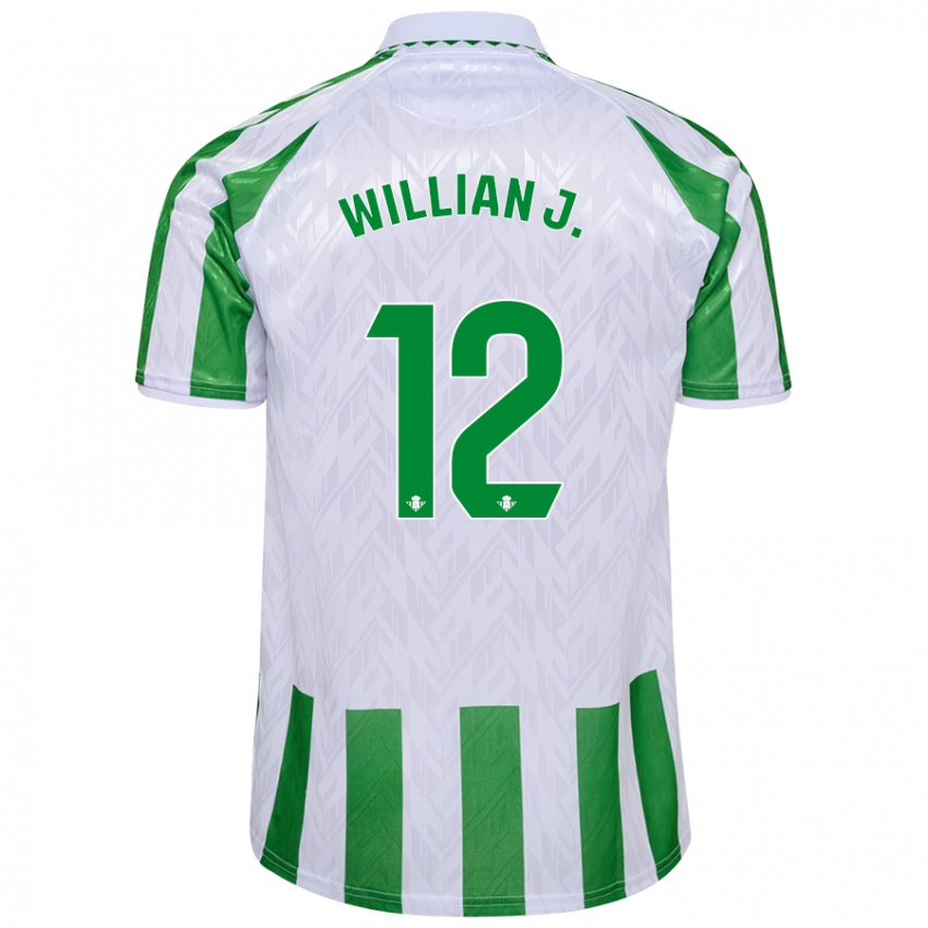 Mænd Willian Jose #12 Grønne Hvide Striber Hjemmebane Spillertrøjer 2024/25 Trøje T-Shirt