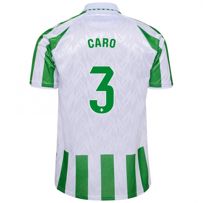 Mænd Andrés Caro #3 Grønne Hvide Striber Hjemmebane Spillertrøjer 2024/25 Trøje T-Shirt