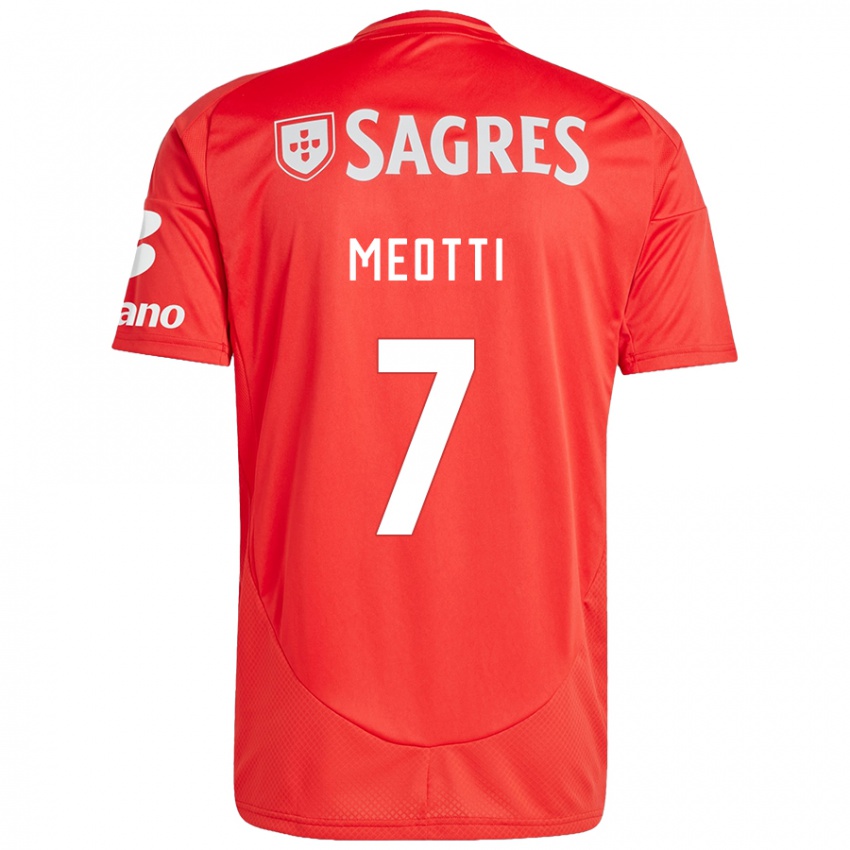 Mænd Carlos Meotti #7 Rød Hvid Hjemmebane Spillertrøjer 2024/25 Trøje T-Shirt