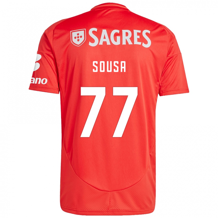 Mænd Gerson Sousa #77 Rød Hvid Hjemmebane Spillertrøjer 2024/25 Trøje T-Shirt