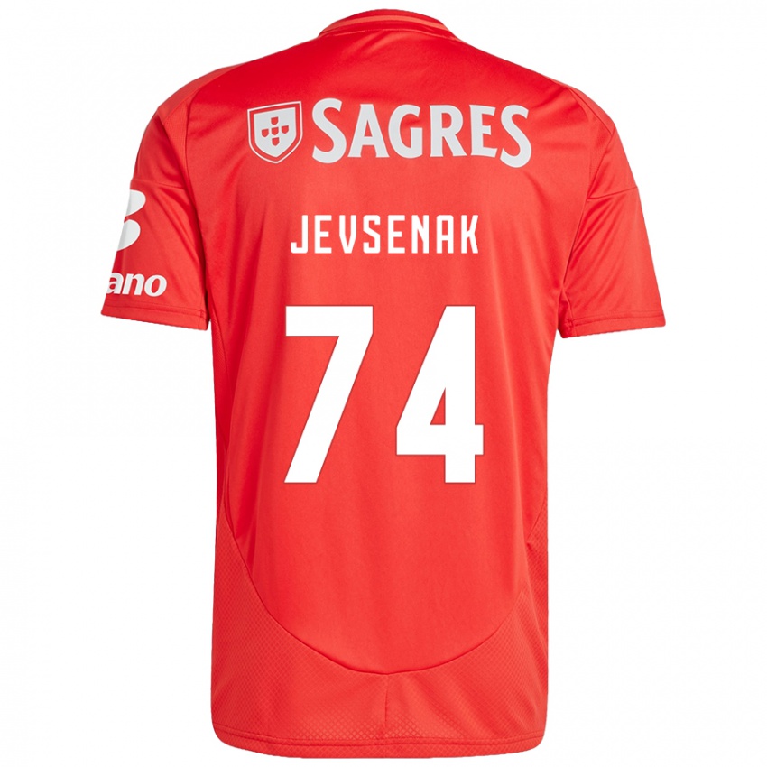 Mænd Zan Jevsenak #74 Rød Hvid Hjemmebane Spillertrøjer 2024/25 Trøje T-Shirt