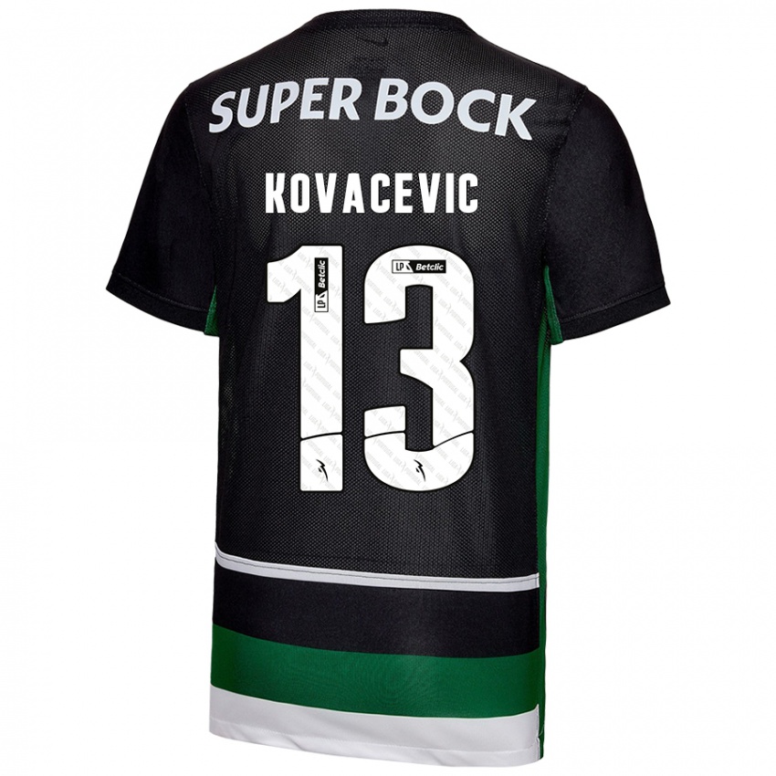 Mænd Vladan Kovacevic #13 Sort Hvid Grøn Hjemmebane Spillertrøjer 2024/25 Trøje T-Shirt