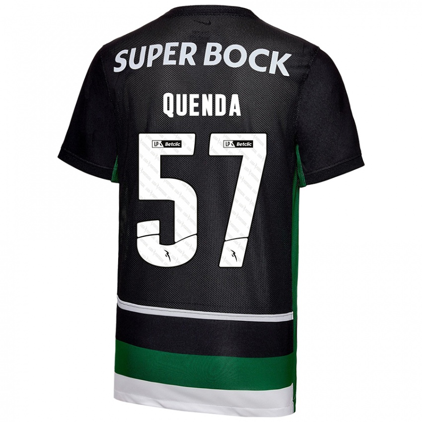 Mænd Geovany Quenda #57 Sort Hvid Grøn Hjemmebane Spillertrøjer 2024/25 Trøje T-Shirt