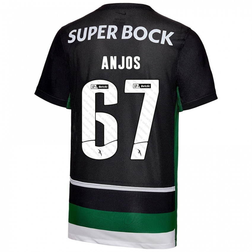 Mænd Lucas Anjos #67 Sort Hvid Grøn Hjemmebane Spillertrøjer 2024/25 Trøje T-Shirt