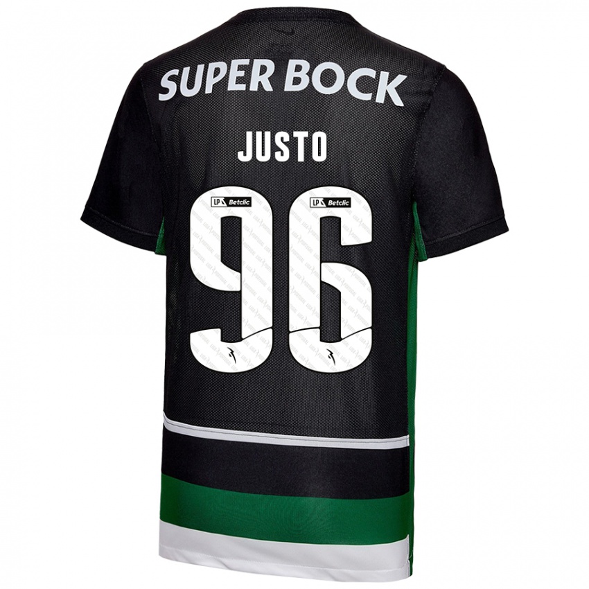 Mænd Samuel Justo #96 Sort Hvid Grøn Hjemmebane Spillertrøjer 2024/25 Trøje T-Shirt