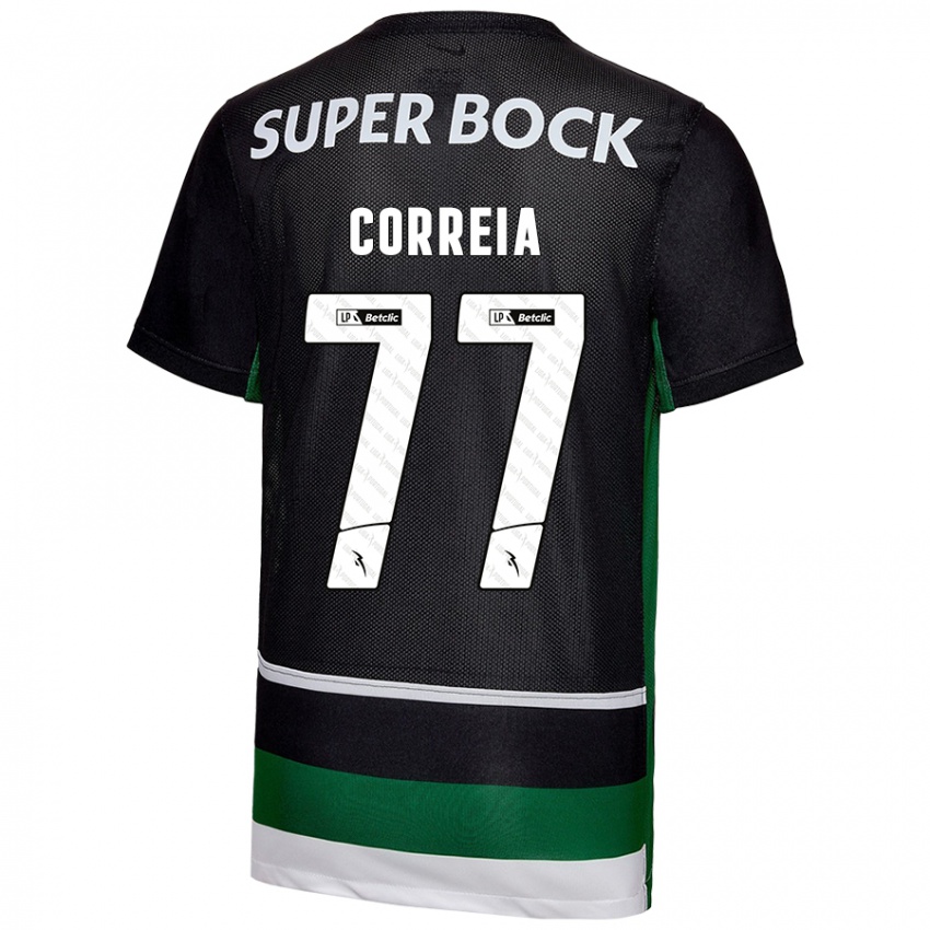 Mænd Alícia Correia #77 Sort Hvid Grøn Hjemmebane Spillertrøjer 2024/25 Trøje T-Shirt