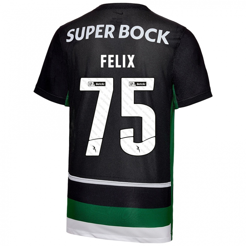 Mænd Vando Félix #75 Sort Hvid Grøn Hjemmebane Spillertrøjer 2024/25 Trøje T-Shirt