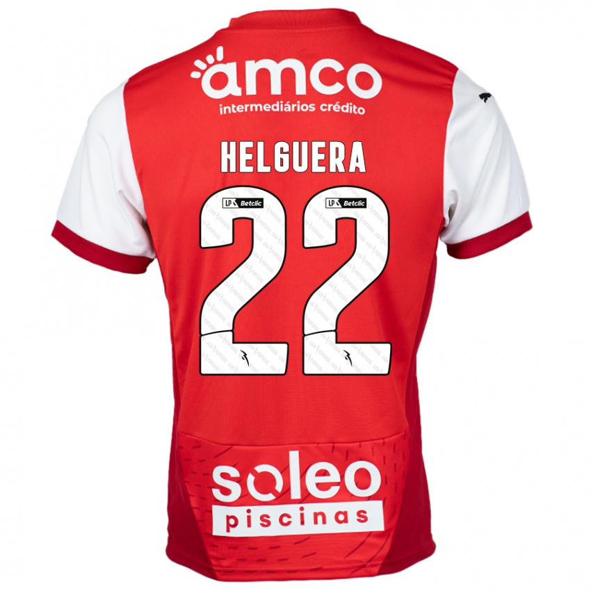 Mænd Thiago Helguera #22 Rød Hvid Hjemmebane Spillertrøjer 2024/25 Trøje T-Shirt