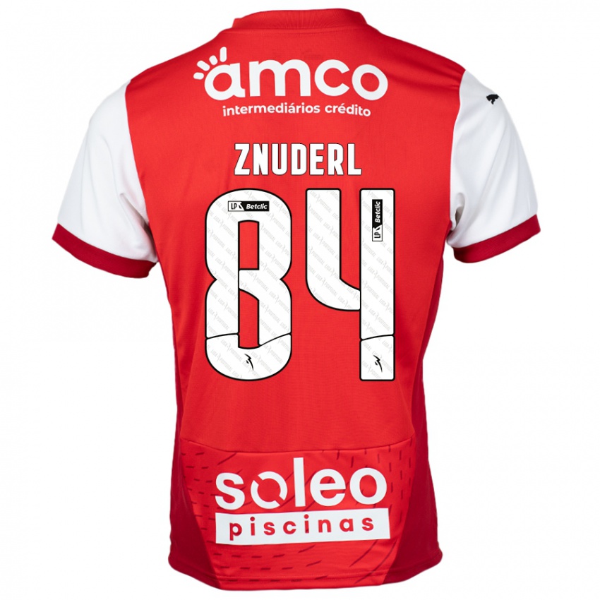 Mænd Tai Znuderl #84 Rød Hvid Hjemmebane Spillertrøjer 2024/25 Trøje T-Shirt