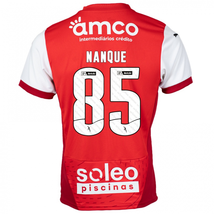 Mænd Edgar Nanque #85 Rød Hvid Hjemmebane Spillertrøjer 2024/25 Trøje T-Shirt