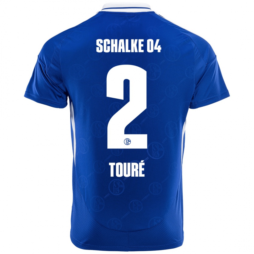 Mænd Tidiane Touré #2 Kongeblå Hjemmebane Spillertrøjer 2024/25 Trøje T-Shirt