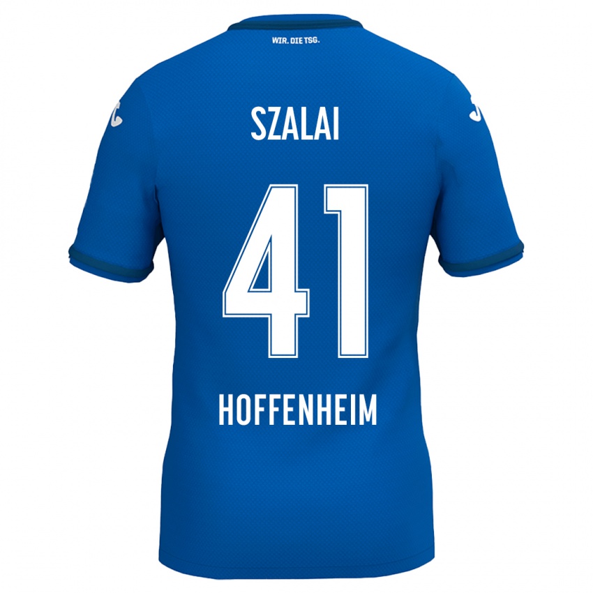 Mænd Attila Szalai #41 Kongeblå Hjemmebane Spillertrøjer 2024/25 Trøje T-Shirt