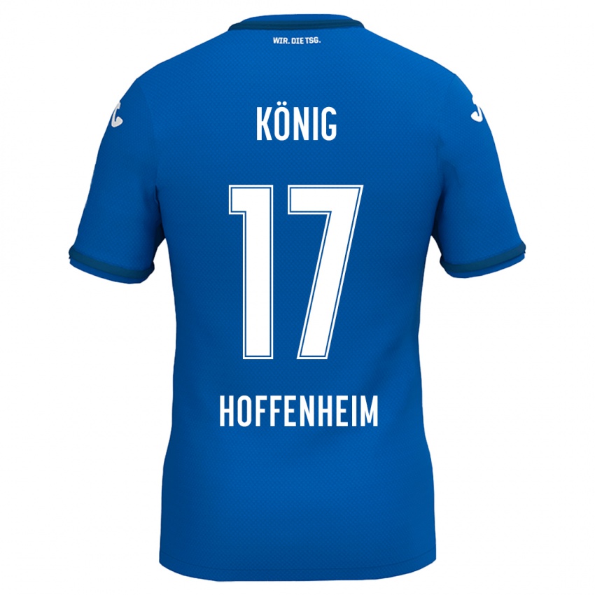 Mænd Noah König #17 Kongeblå Hjemmebane Spillertrøjer 2024/25 Trøje T-Shirt