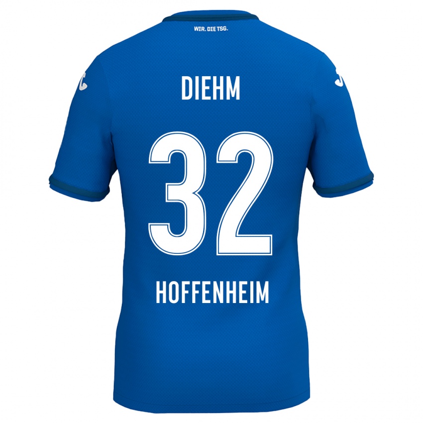 Mænd Vanessa Diehm #32 Kongeblå Hjemmebane Spillertrøjer 2024/25 Trøje T-Shirt