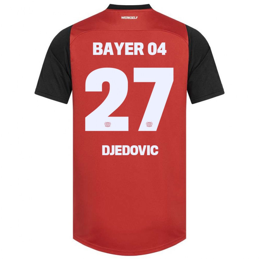 Mænd Seldin Djedovic #27 Rød Sort Hjemmebane Spillertrøjer 2024/25 Trøje T-Shirt