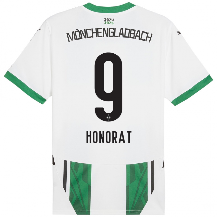 Mænd Franck Honorat #9 Hvid Grøn Hjemmebane Spillertrøjer 2024/25 Trøje T-Shirt