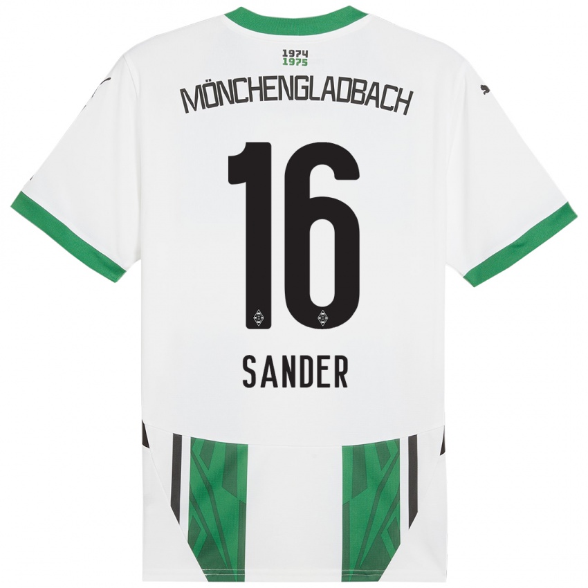 Mænd Philipp Sander #16 Hvid Grøn Hjemmebane Spillertrøjer 2024/25 Trøje T-Shirt