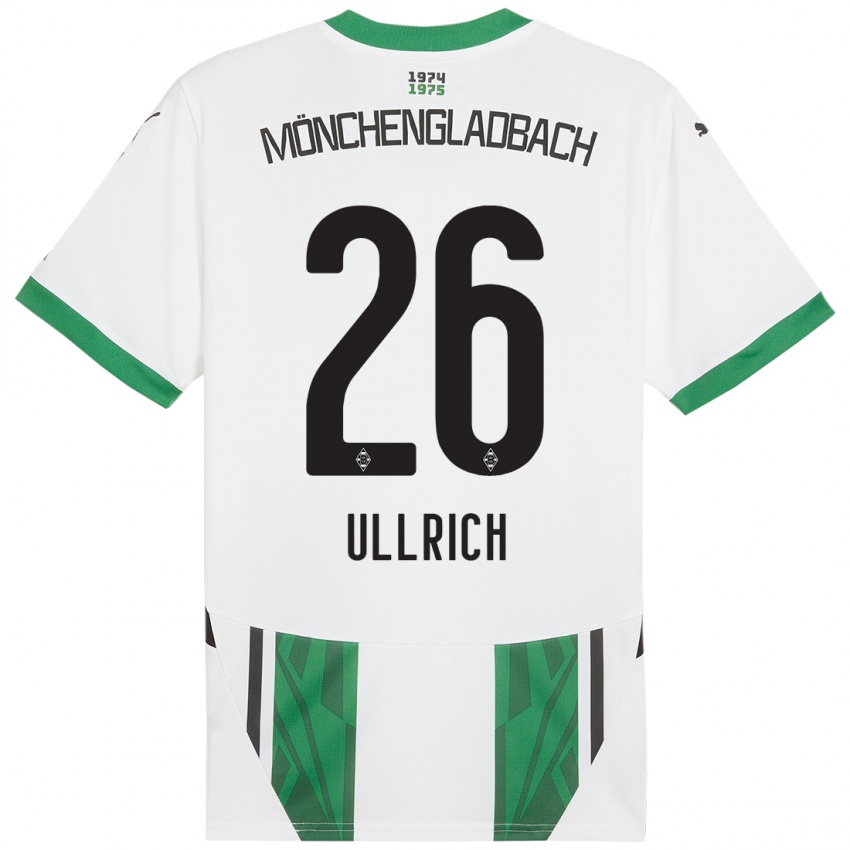 Mænd Lukas Ullrich #26 Hvid Grøn Hjemmebane Spillertrøjer 2024/25 Trøje T-Shirt