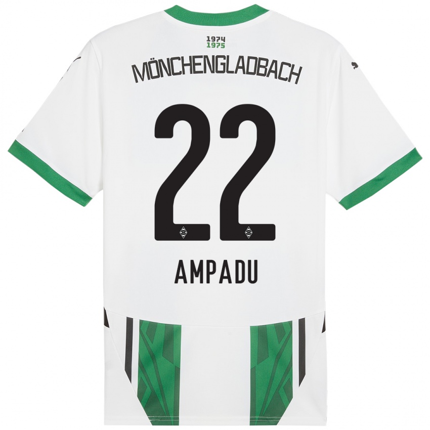 Mænd Leon Ampadu #22 Hvid Grøn Hjemmebane Spillertrøjer 2024/25 Trøje T-Shirt