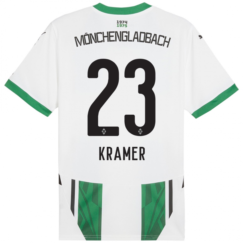 Mænd Christoph Kramer #23 Hvid Grøn Hjemmebane Spillertrøjer 2024/25 Trøje T-Shirt