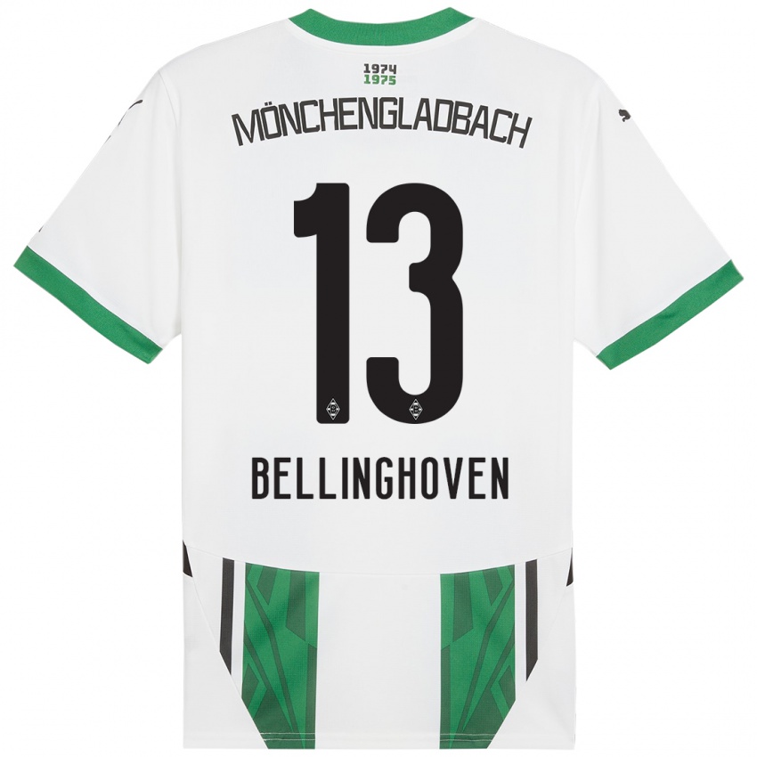 Mænd Christina Bellinghoven #13 Hvid Grøn Hjemmebane Spillertrøjer 2024/25 Trøje T-Shirt